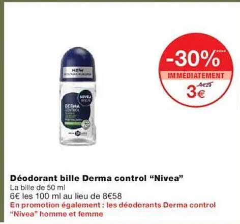 Déodorant bille Derma control “Nivea”
