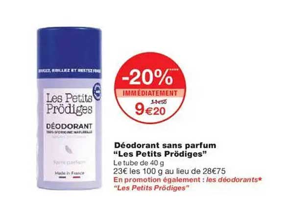 Déodorant sans parfum "Les Petits Prödiges"