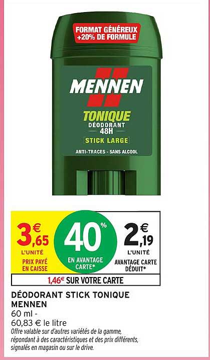DÉODORANT STICK TONIQUE MENNEN