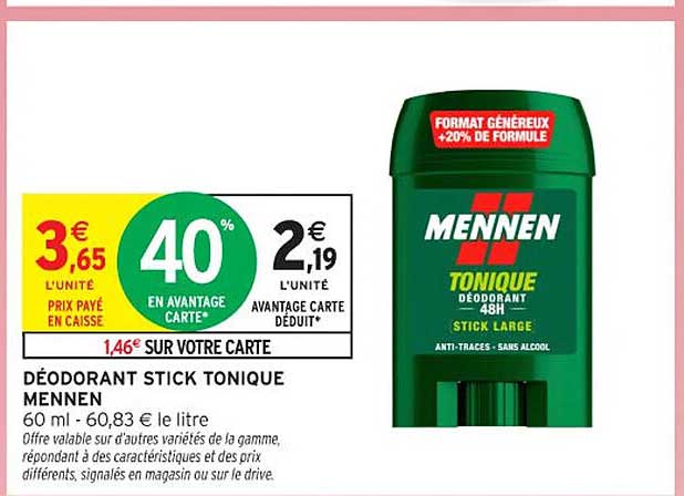 DÉODORANT STICK TONIQUE MENNEN