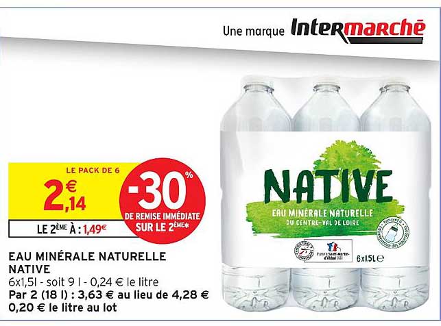 EAU MINÉRALE NATURELLE NATIVE