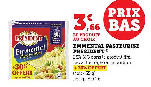 EMMENTAL PASTEURISE PRESIDENT