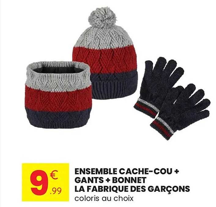 ENSEMBLE CACHE-COU + GANTS + BONNET