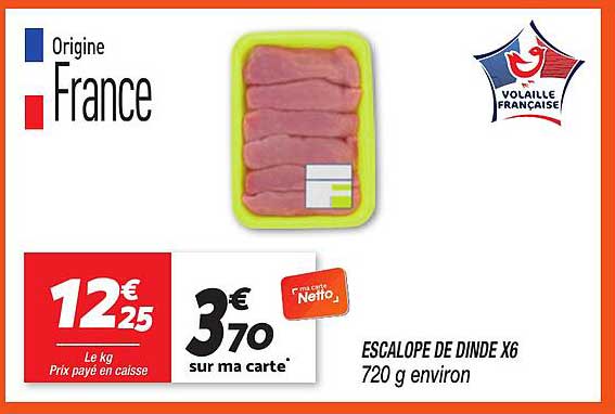ESCALOPES DE DINDE X6 720 g environ