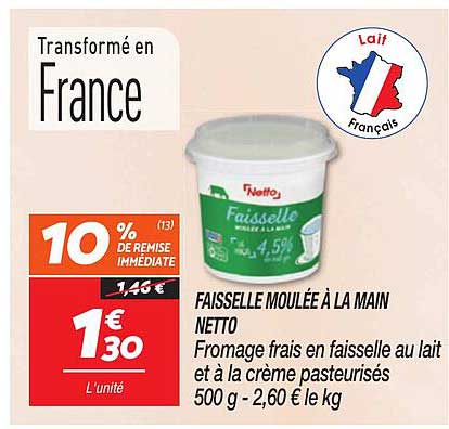 FAISSELLE MOULÉE À LA MAIN NETTO