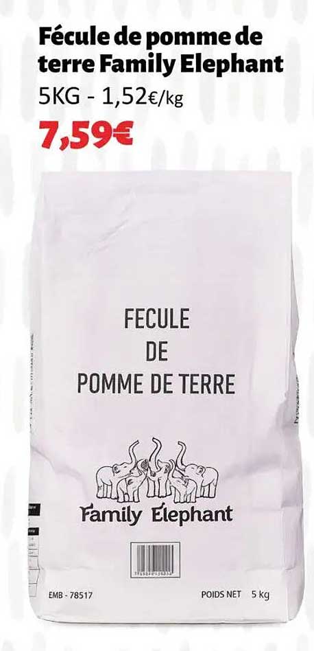 Fécule de pomme de terre Family Elephant