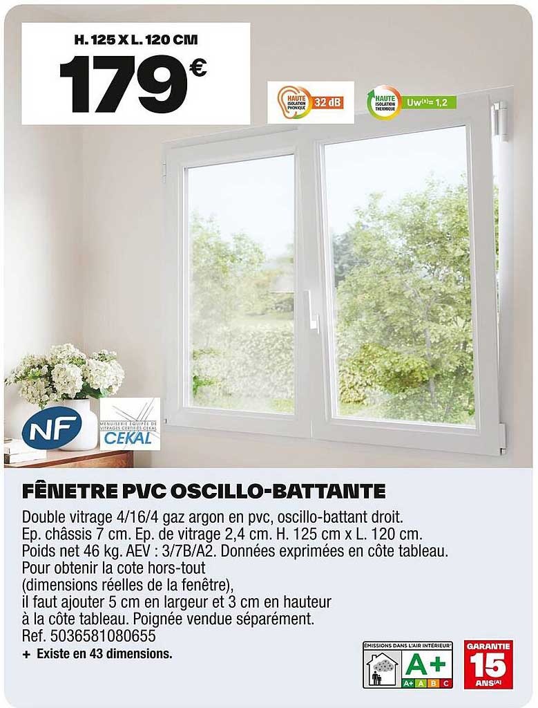 FENÊTRE PVC OSCILLO-BATTANTE