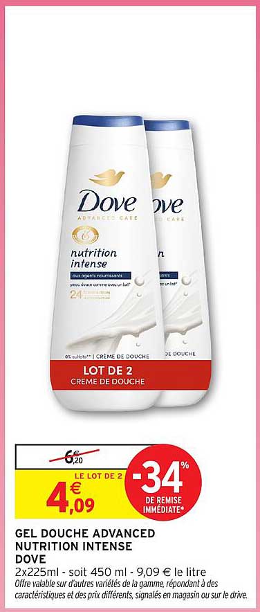GEL DOUCHE ADVANCED NUTRITION INTENSE DOVE
