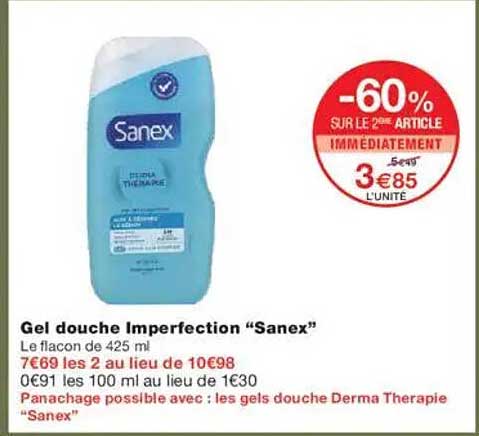 Gel douche Imperfection “Sanex”