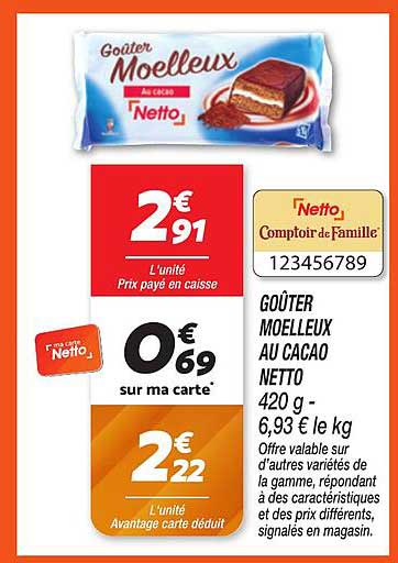 GOÛTER MOELLEUX AU CACAO NETTO