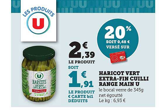 HARICOT VERT EXTRA-FIN CUILLIS RANGE MAIN U