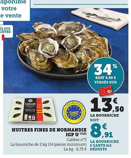 HUITRES FINES DE NORMANDIE IGP U