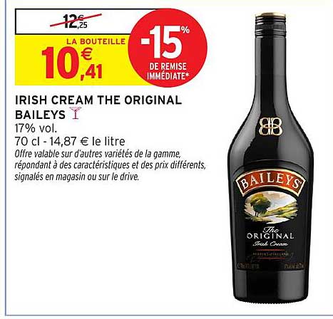 IRISH CREAM THE ORIGINAL BAILEYS