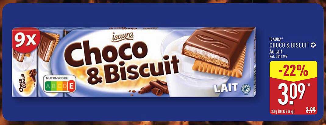 ISAURA® CHOCO & BISCUIT Au lait.