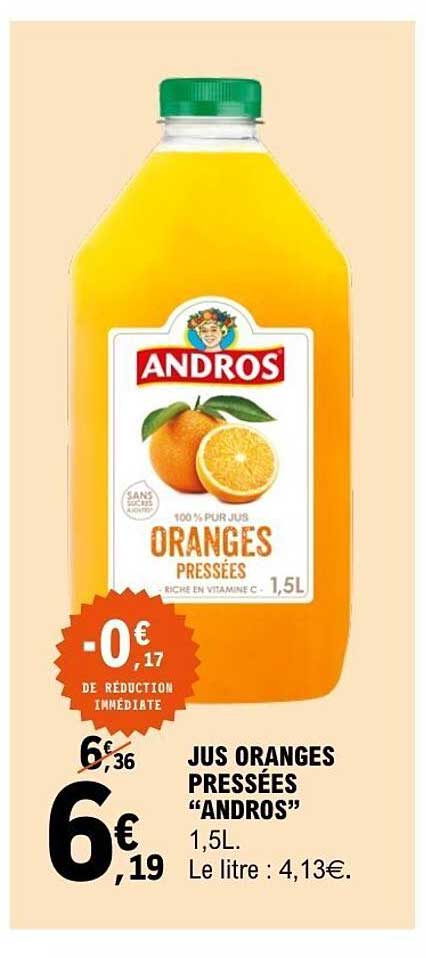JUS ORANGES PRESSÉES "ANDROS" 1,5L