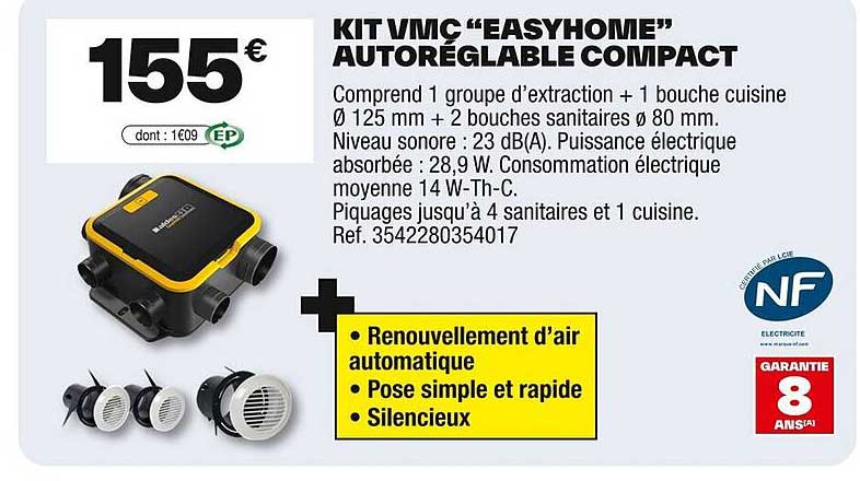 KIT VMC “EASYHOME” AUTORÉGLABLE COMPACT