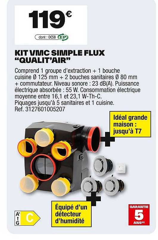 KIT VMC SIMPLE FLUX "QUALIT'AIR"