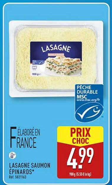 LASAGNE SAUMON ÉPINARDS*