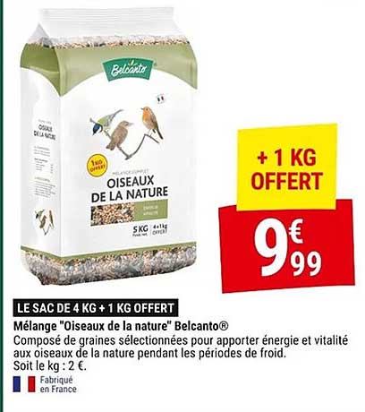 LE SAC DE 4 KG + 1 KG OFFERT