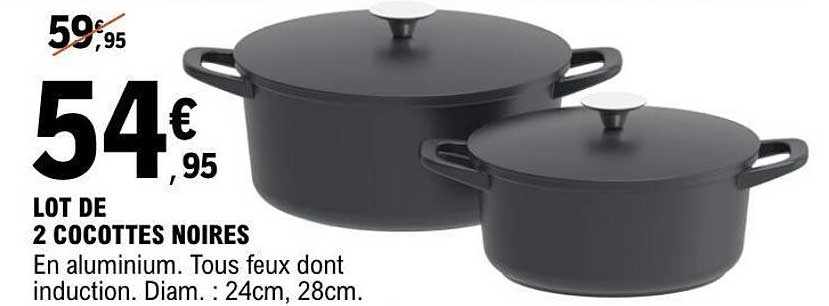 LOT DE 2 COCOTTES NOIRES