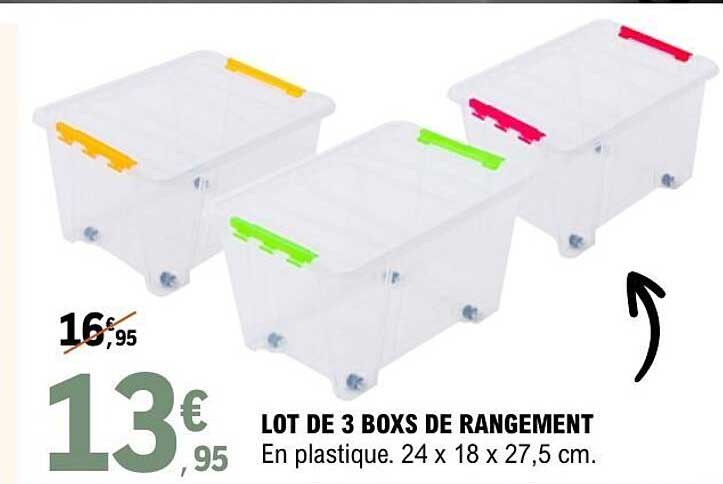 LOT DE 3 BOXS DE RANGEMENT
