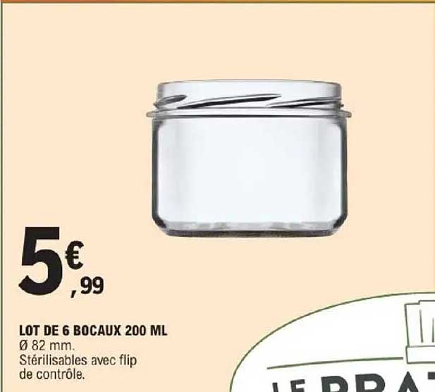 LOT DE 6 BOCAUX 200 ML