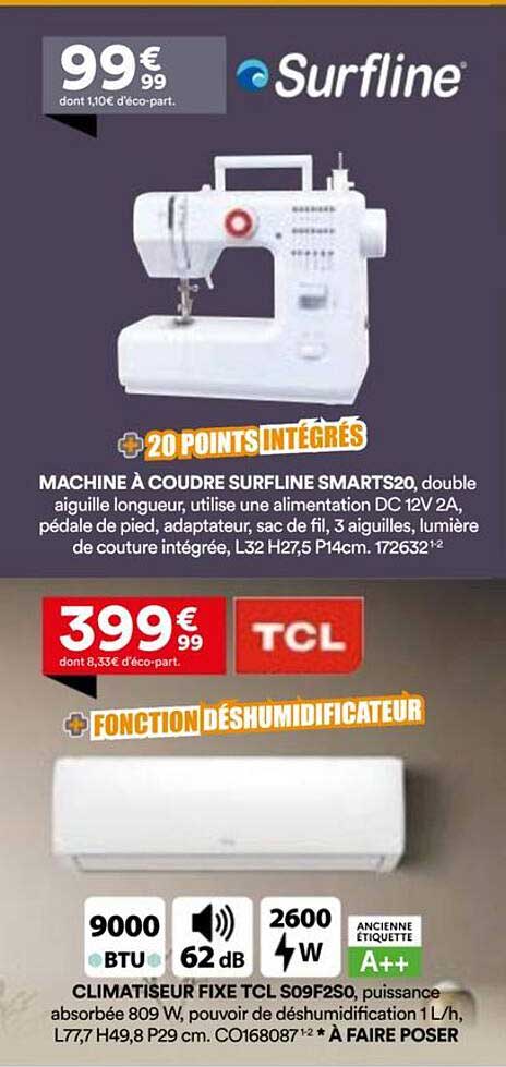 MACHINE À COUDRE SURFLINE SMARTS20