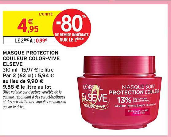 MASQUE PROTECTION COULEUR COLOR-VIVE ELSEVE