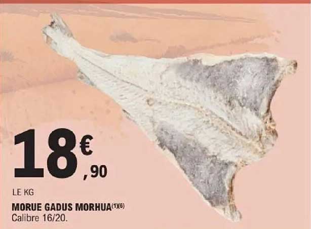 Morue Gadus Morhua (1x6) Calibre 16/20