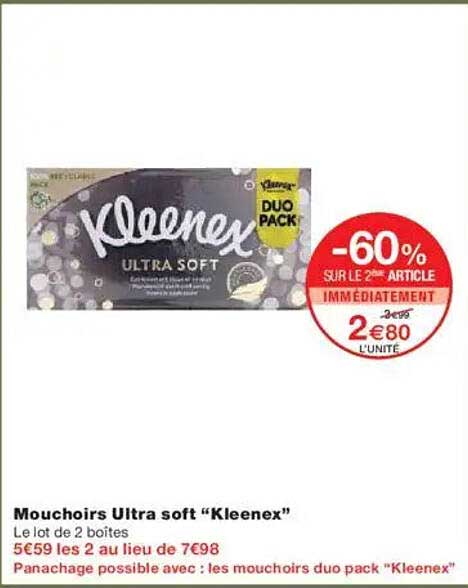 Mouchoirs Ultra soft "Kleenex"