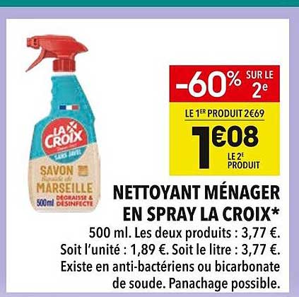 NETTOYANT MÉNAGER EN SPRAY LA CROIX*
