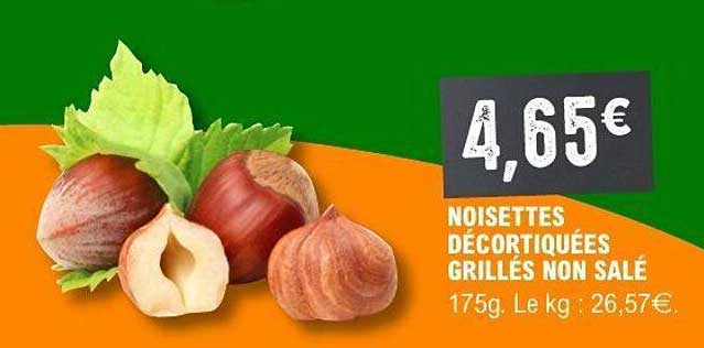 NOISETTES DÉCORTIQUÉES GRILLÉS NON SALÉ