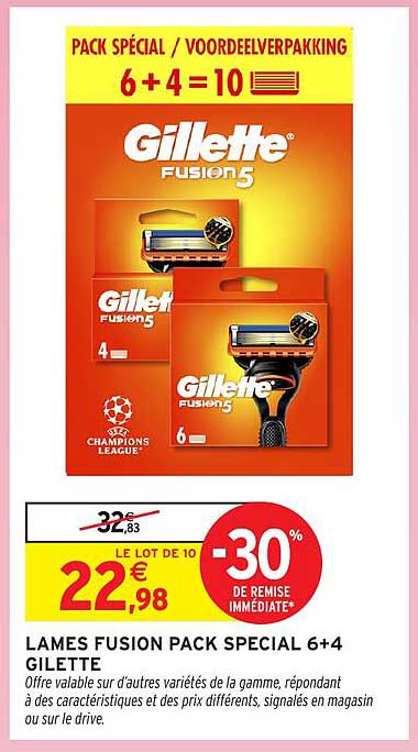 PACK SPÉCIAL 6+4 GILETTE