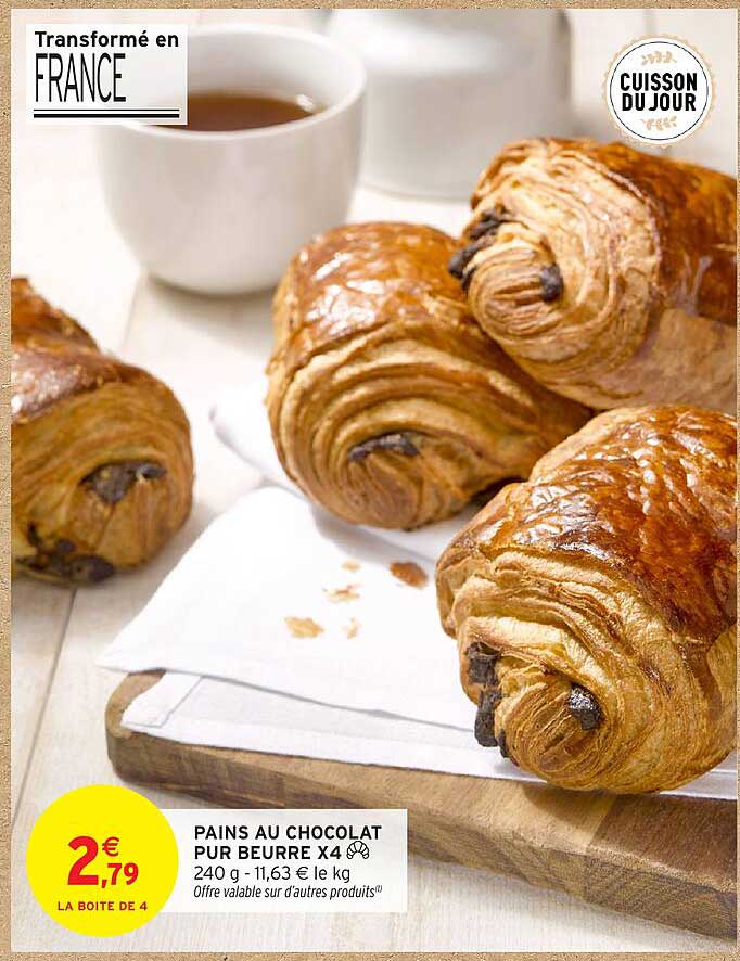 PAINS AU CHOCOLAT PUR BEURRE X4