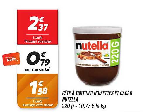 PÂTE À TARTINER NOISETTES ET CACAO NUTELLA