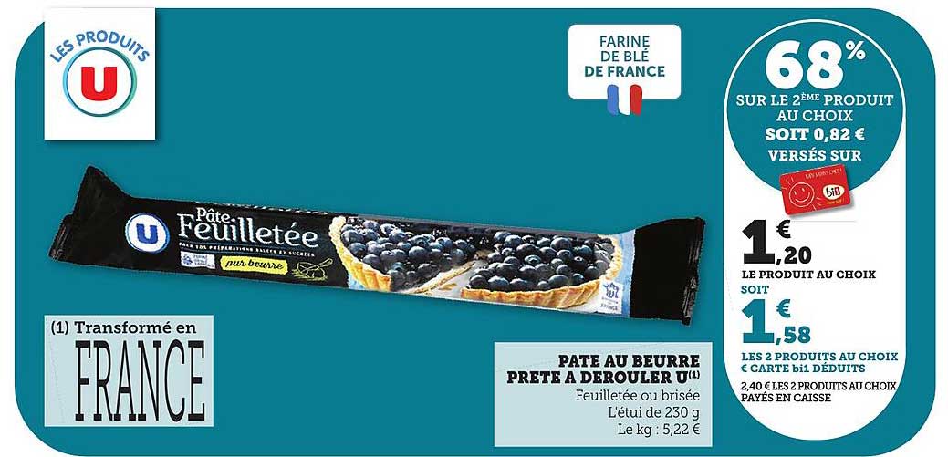 PATE AU BEURRE PRETE A DEROUTER U