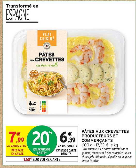 PÂTES AUX CREVETTES PRODUCTEURS ET COMMERCANTS