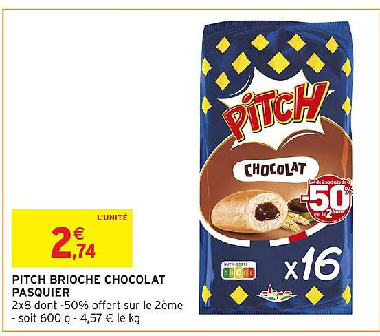 PITCH BRIOCHE CHOCOLAT PASQUIER