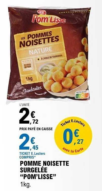 POMME NOISETTE SURGELÉE "POM'LISSE" 1kg