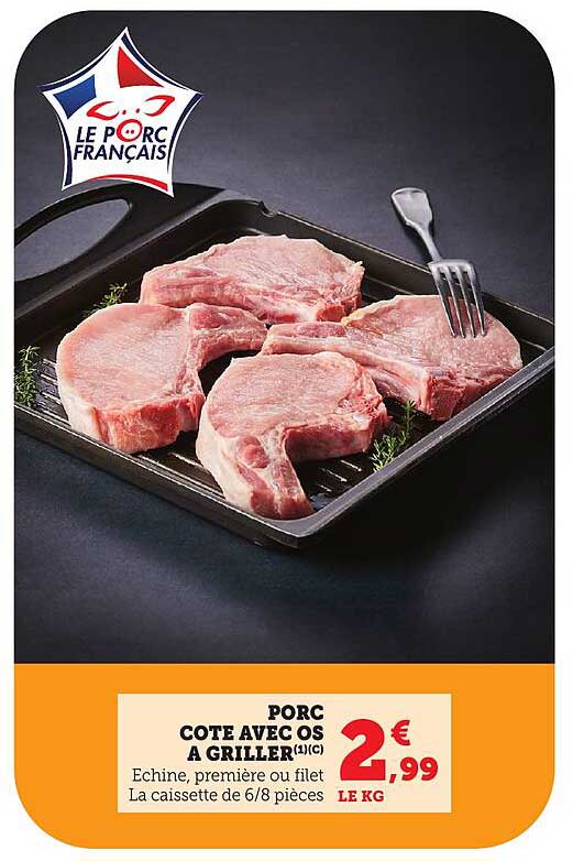 PORC COTE AVEC OS A GRILLER