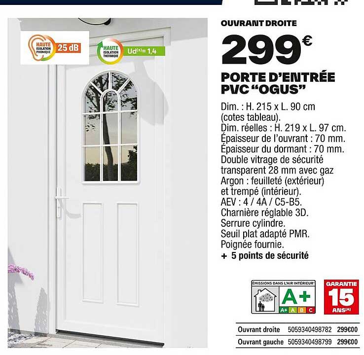 PORTE D’ENTRÉE PVC “OGUS”