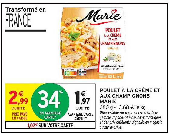 POULET À LA CRÈME ET AUX CHAMPIGNONS MARIE