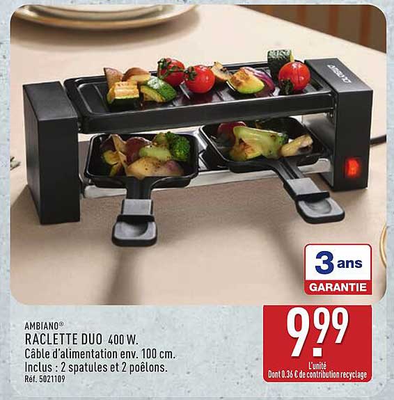RACLETTE DUO 400 W