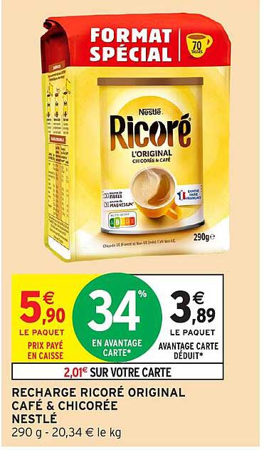 RECHARGE RICORÉ ORIGINAL CAFÉ & CHICORÉE NESTLÉ