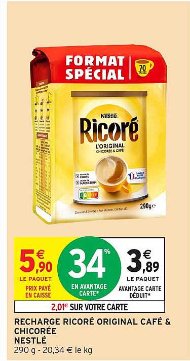RECHARGE RICORÉ ORIGINAL CAFÉ & CHICOREE NESTLÉ