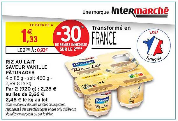 RIZ AU LAIT SAVEUR VANILLE PÂTURAGES