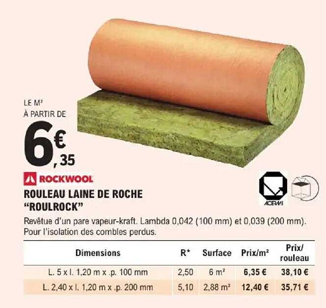 Rouleau laine de roche "Roulrock"