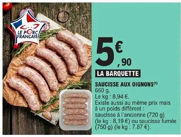 SAUCISSE AUX OIGNONS