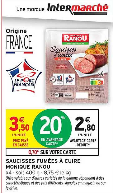 SAUCISSES FUMÉES À CUIRE MONIQUE RANOU