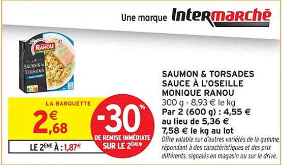 SAUMON & TORSADES SAUCE À L'OSEILLE MONIQUE RANOU
